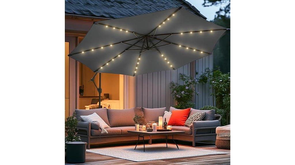 10ft solar led umbrella