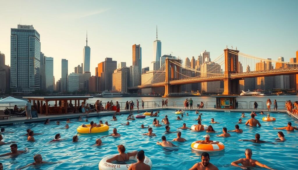activities at floating pool