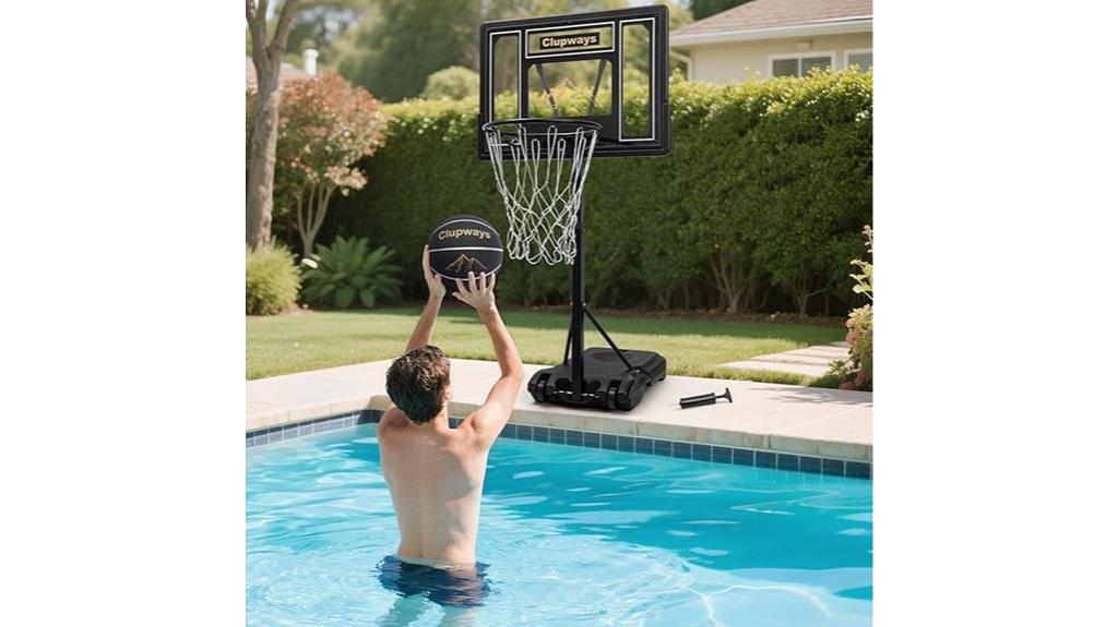 adjustable pool basketball hoop
