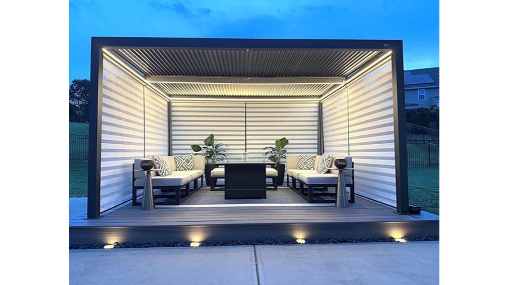 adjustable roof louvered pergola