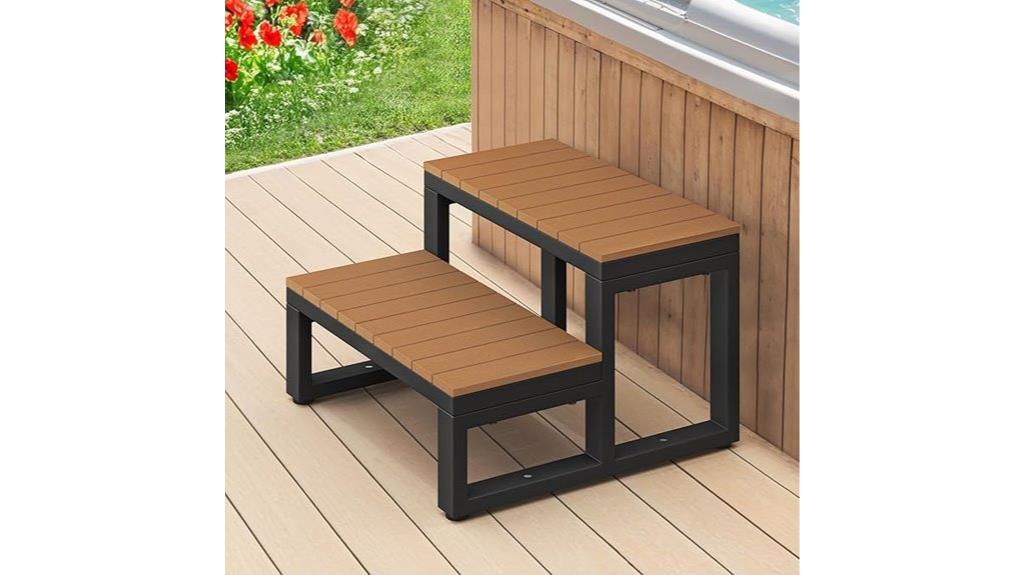 aluminum frame hot tub steps