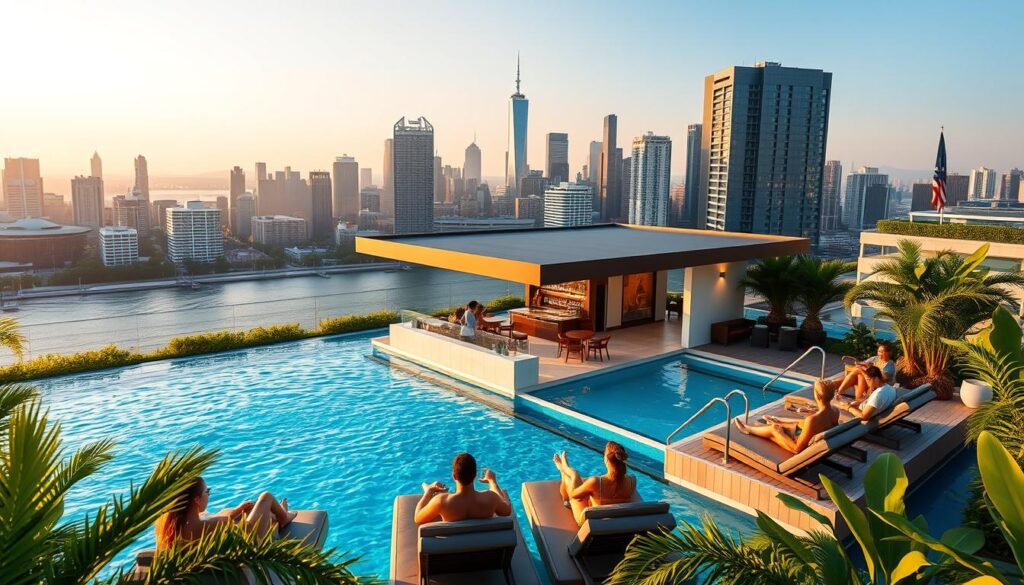 amenities at floating pool