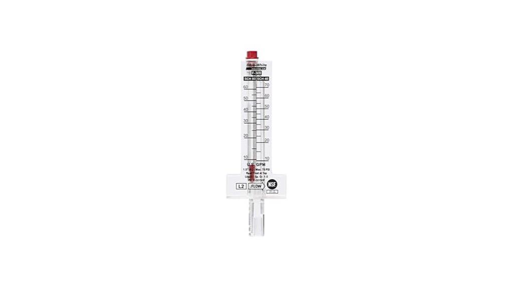 blue white horizontal flowmeter
