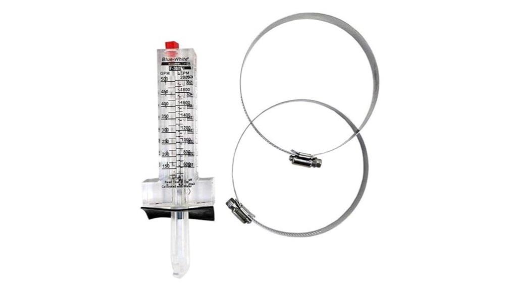blue white horizontal flowmeter