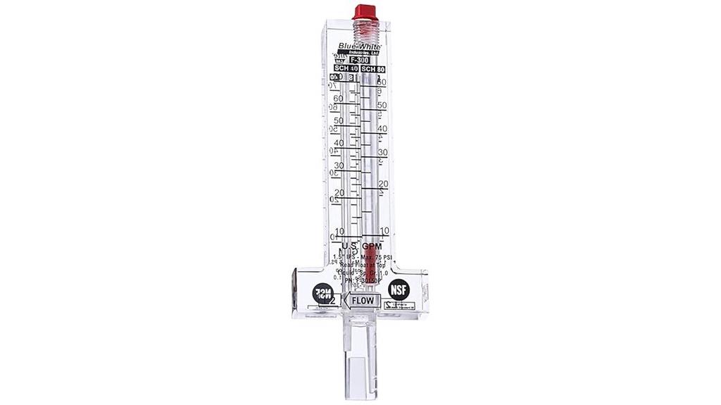 blue white pvc flowmeter