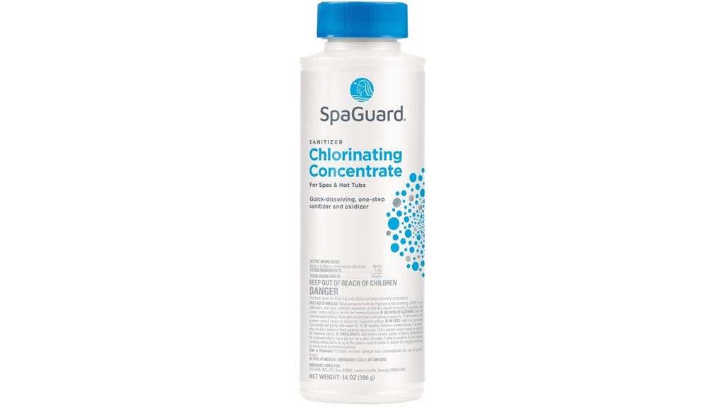 chlorine concentrate for spas