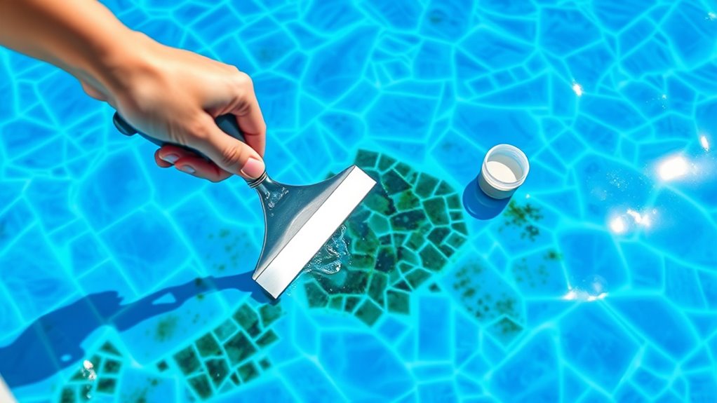 cleaning pool surface stains
