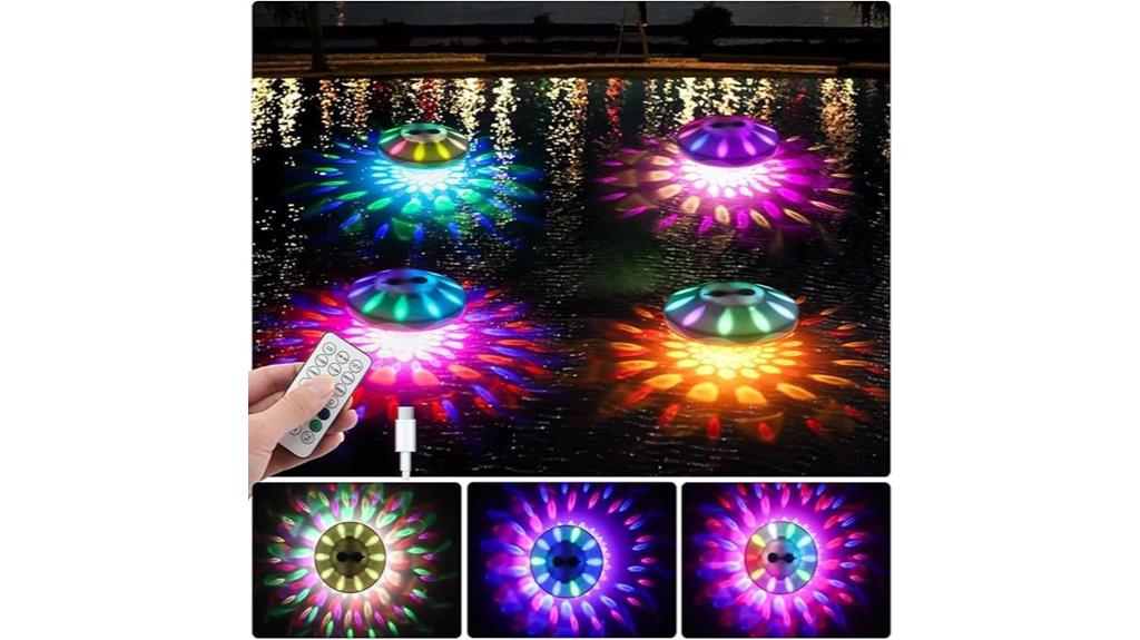 colorful waterproof pool lights