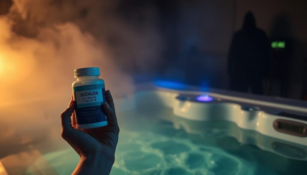 dichlor issues in hot tubs