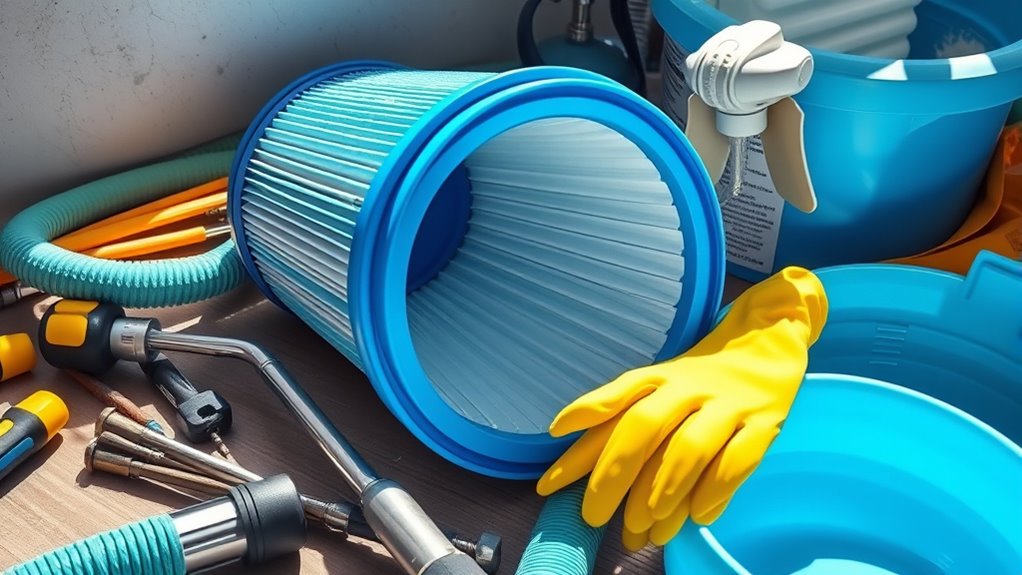 gather tools before cleaning
