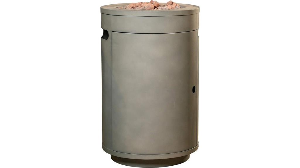 gray 16 inch gas fire column