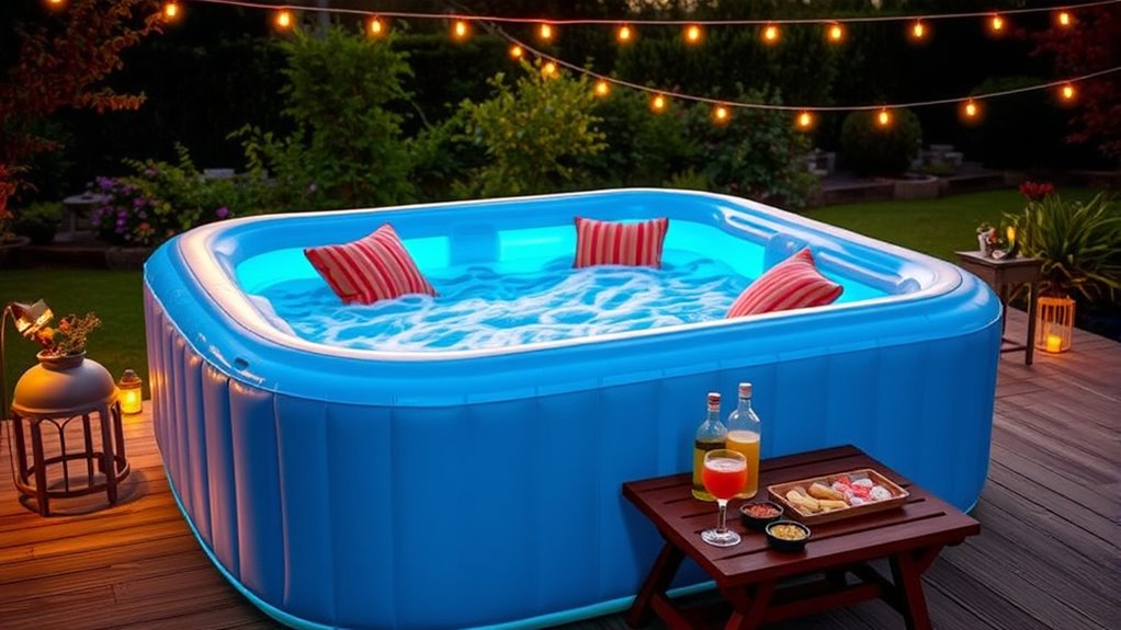 hot tub size and features