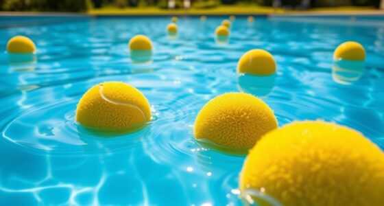 pool cleaning with tennis balls
