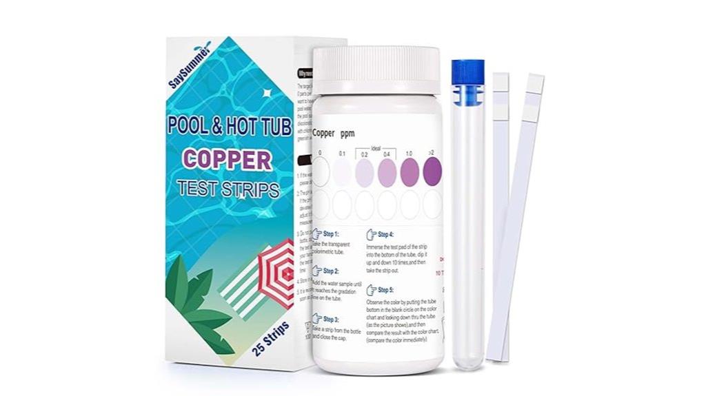 pool copper test strips