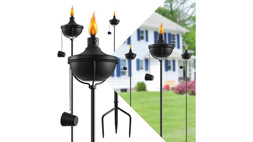 six metal citronella torches