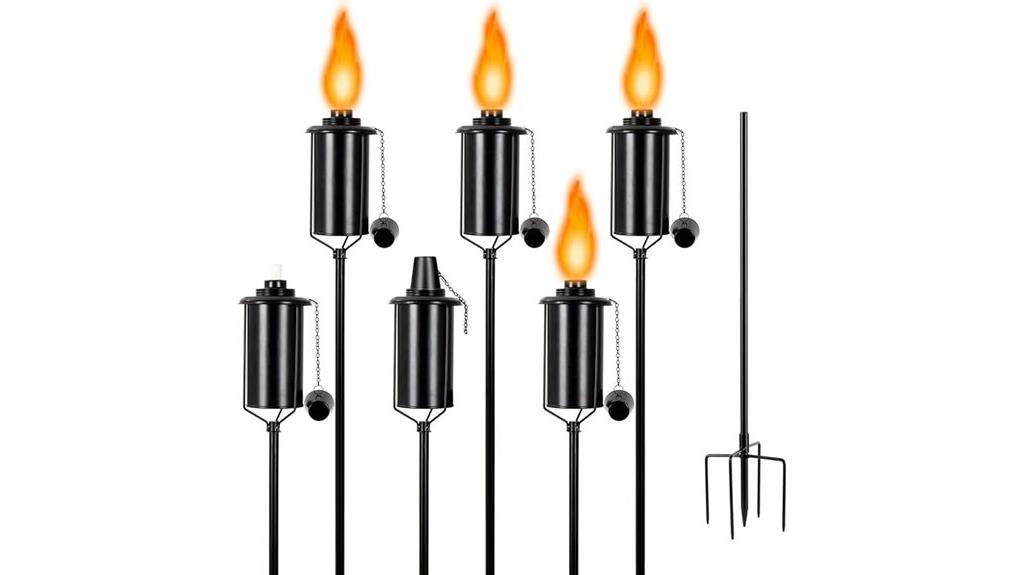 six metal torch set