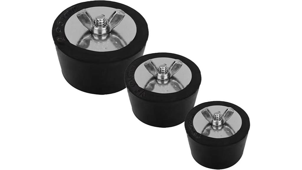 three size pool plugs