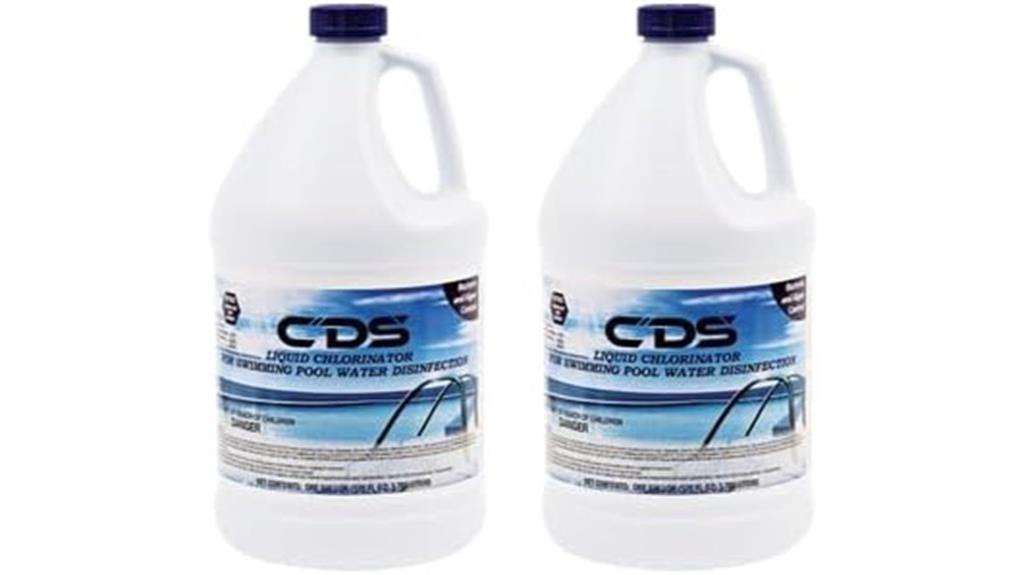 two 1 gallon chlorine bottles