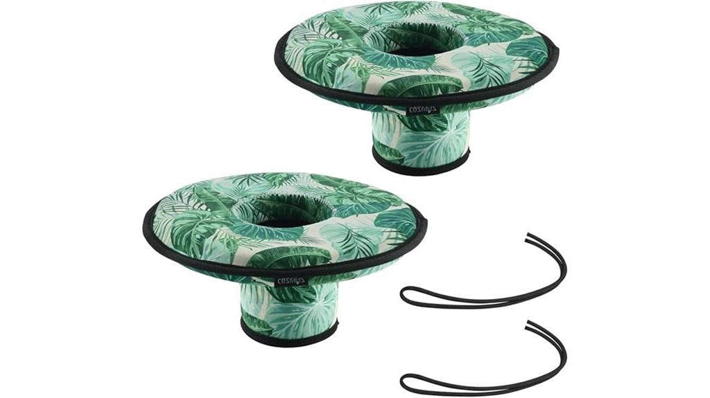 two neoprene drink holders