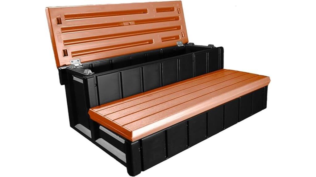 two tier hot tub storage