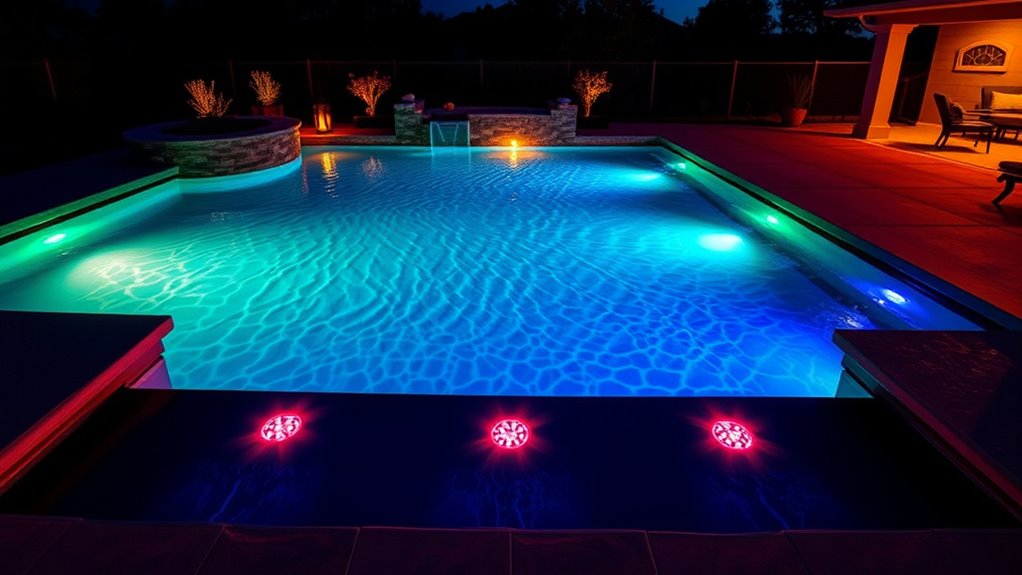 vibrant customizable pool lighting