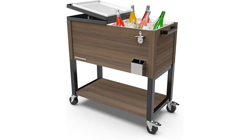 80 quart wooden patio cooler