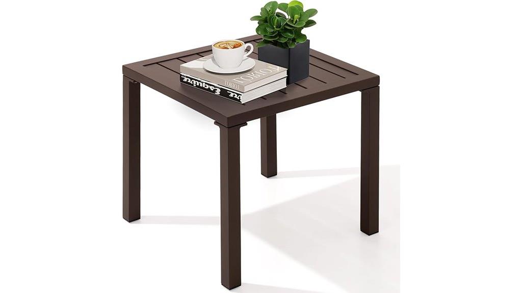 aluminum outdoor side table