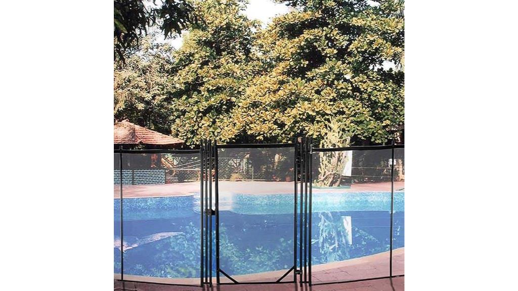 black manual pool fence