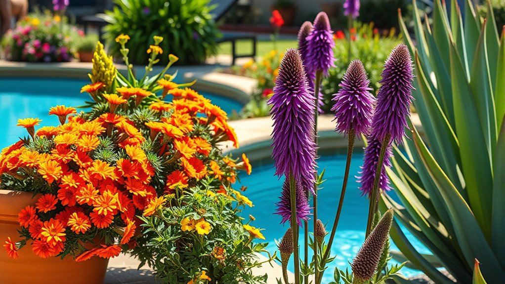 colorful low maintenance garden decor