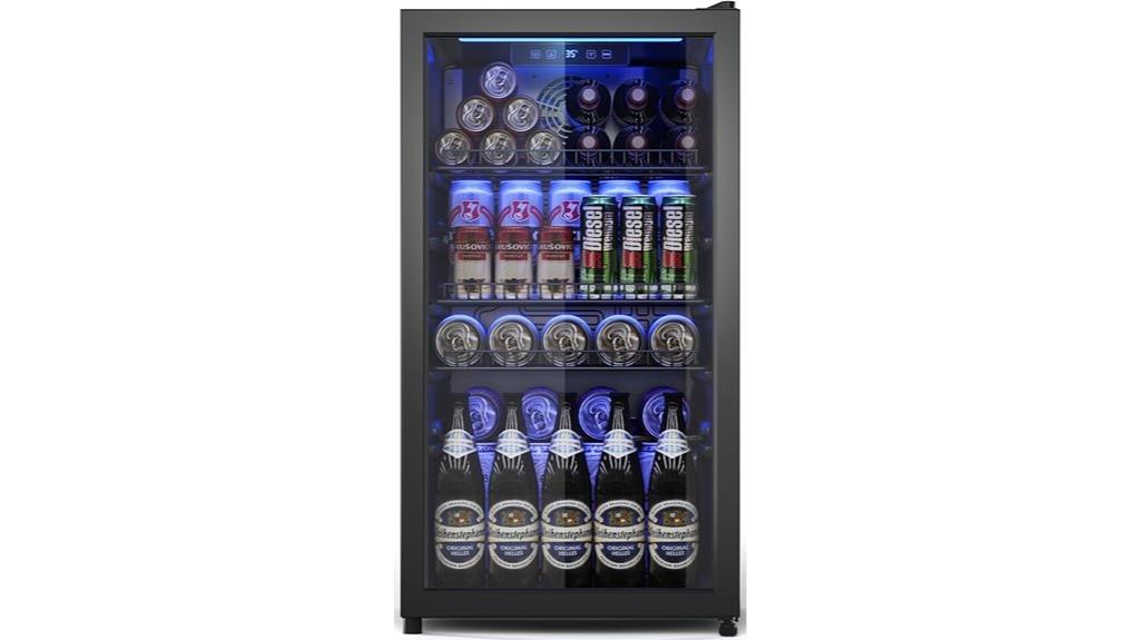 compact glass door fridge