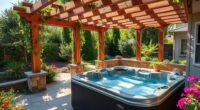 constructing hot tub pergola
