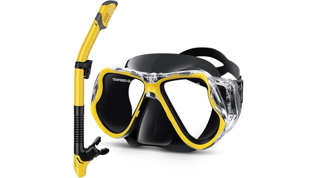 dry snorkel with wide mask