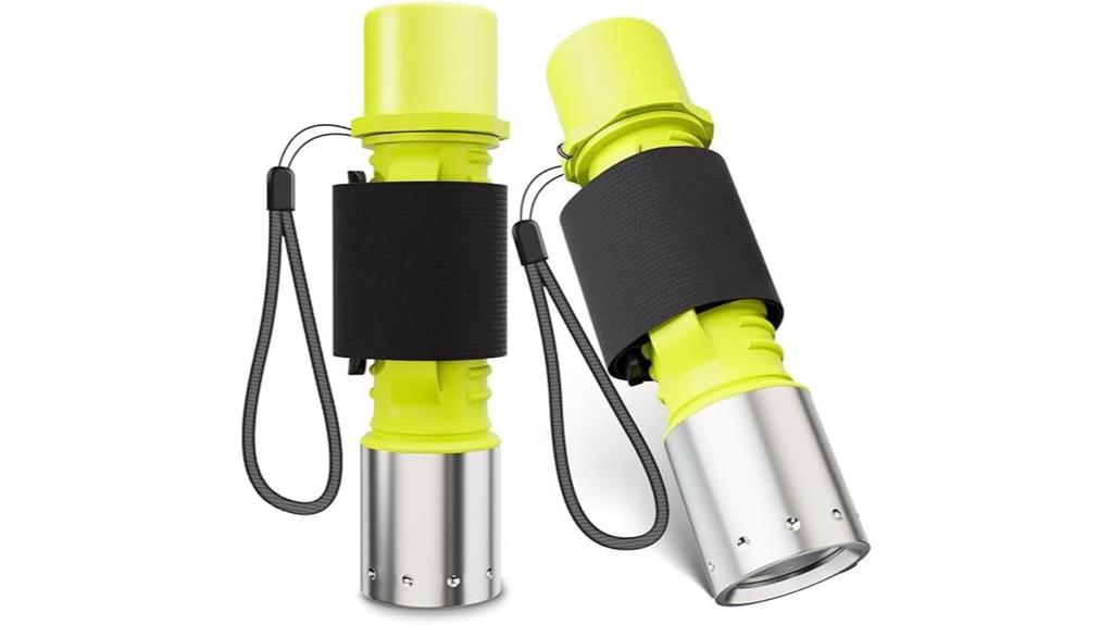 dual waterproof diving flashlights