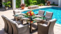 elegant poolside dining sets