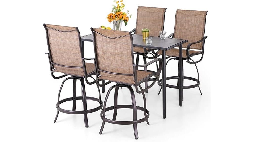five piece outdoor bar set