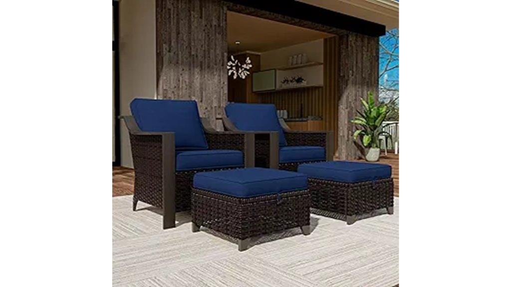 four piece wicker patio set