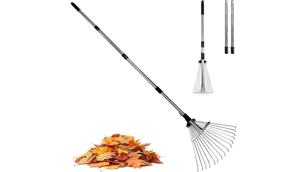 heavy duty adjustable leaf rake