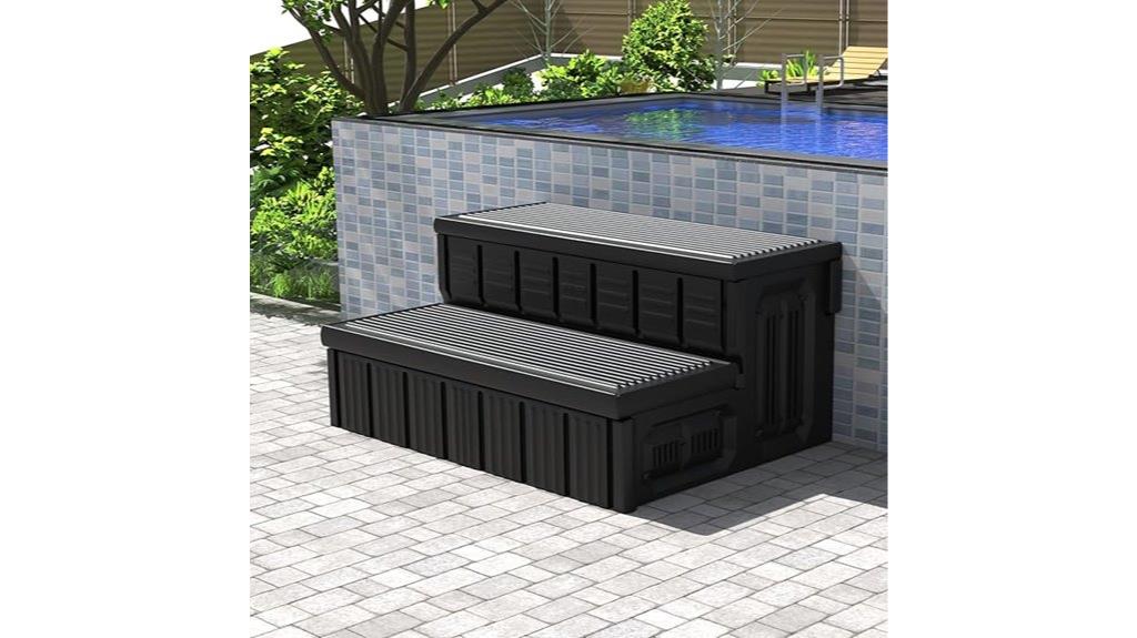 hot tub steps with storage
