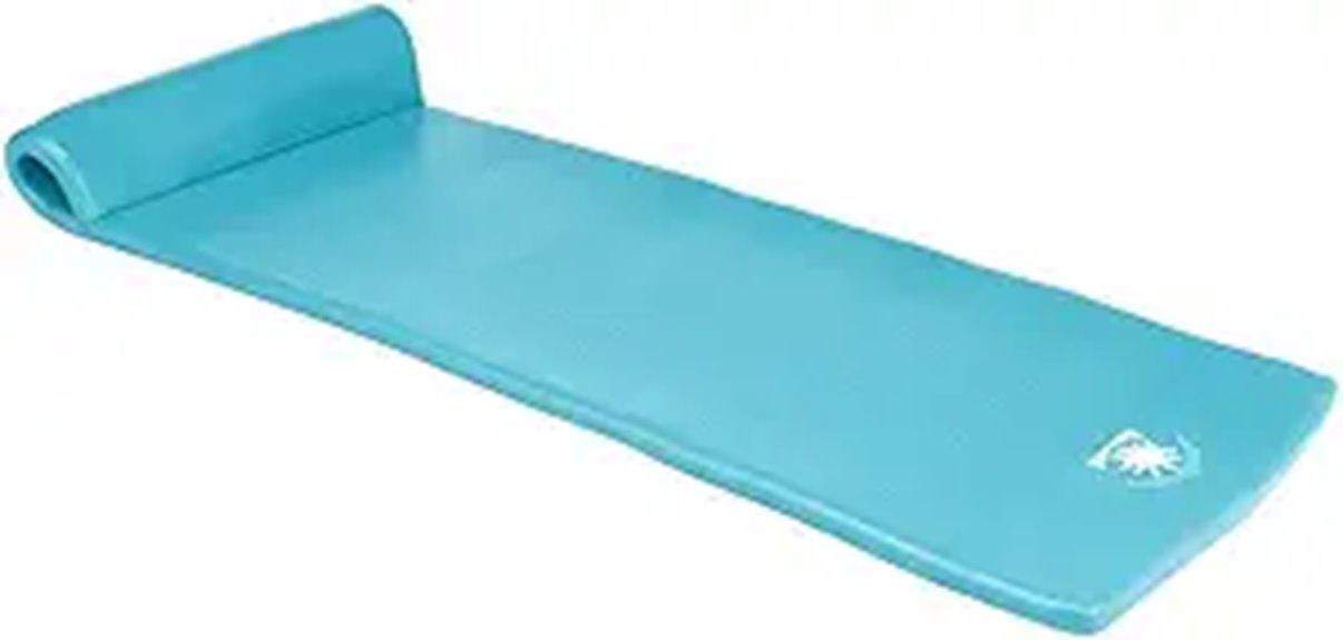 large teal foam pool float
