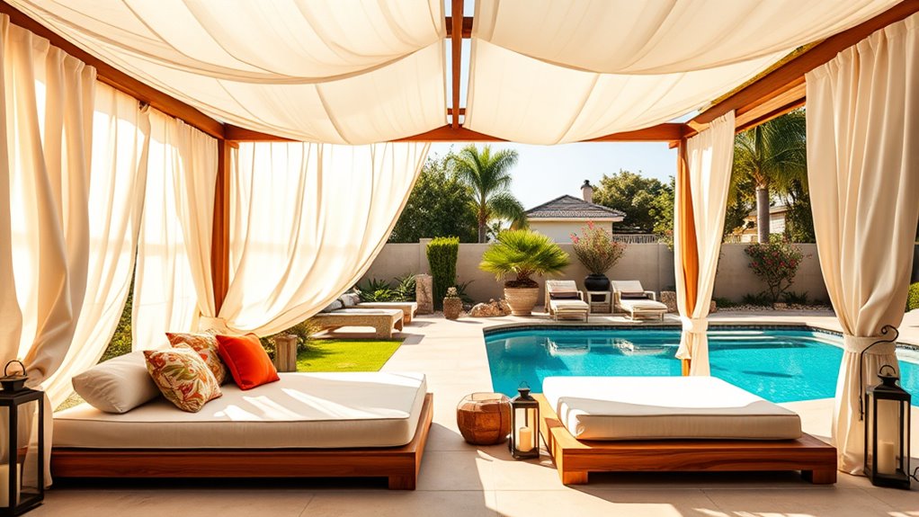 luxury poolside relaxation spaces