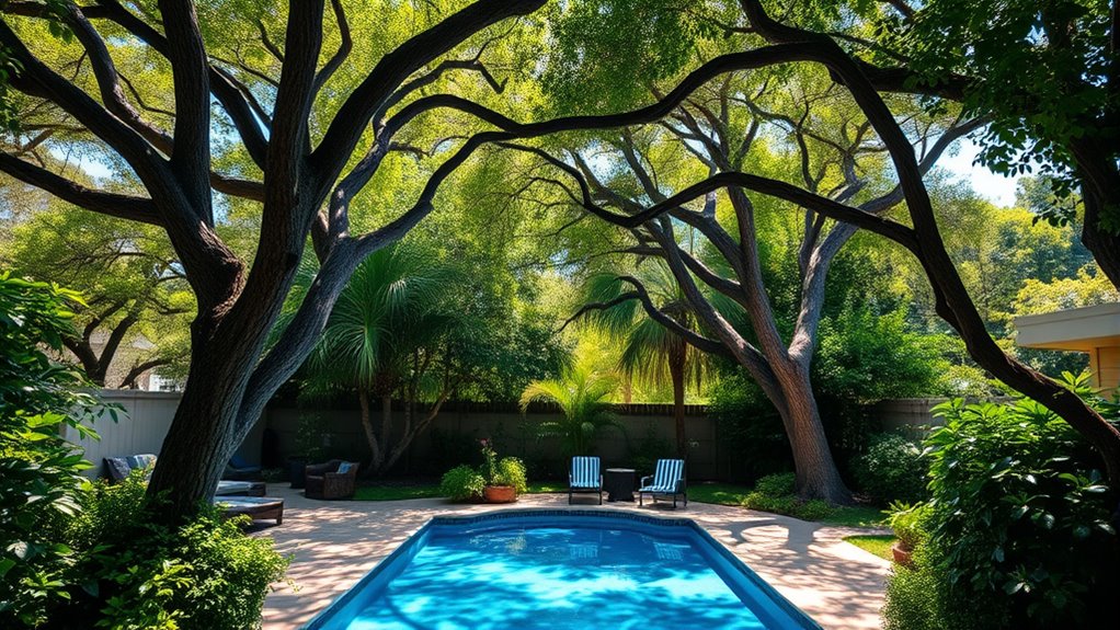 natural shade with trees