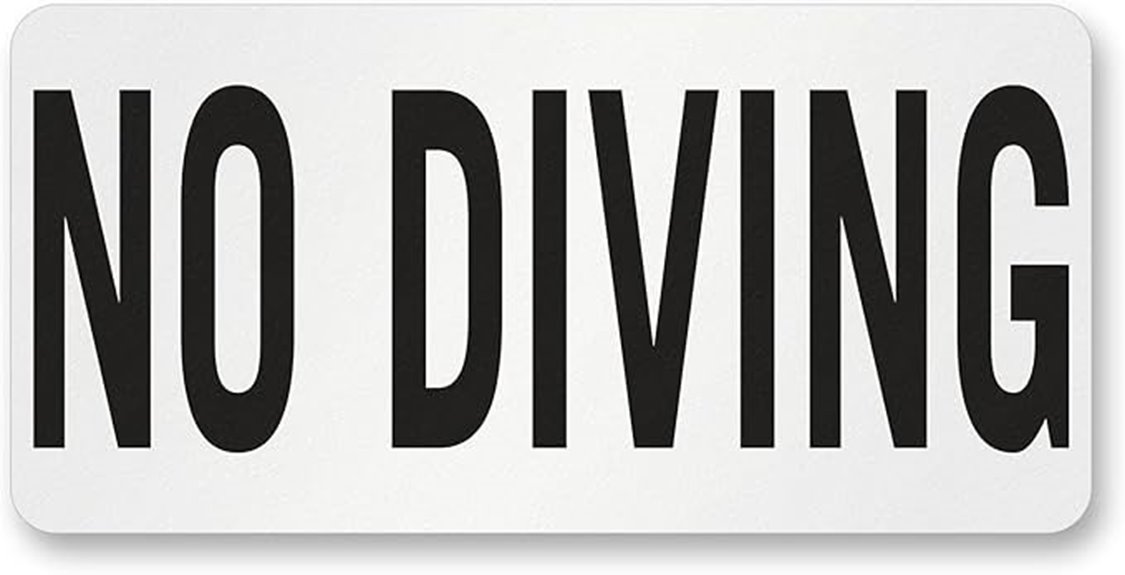 no diving pool sign