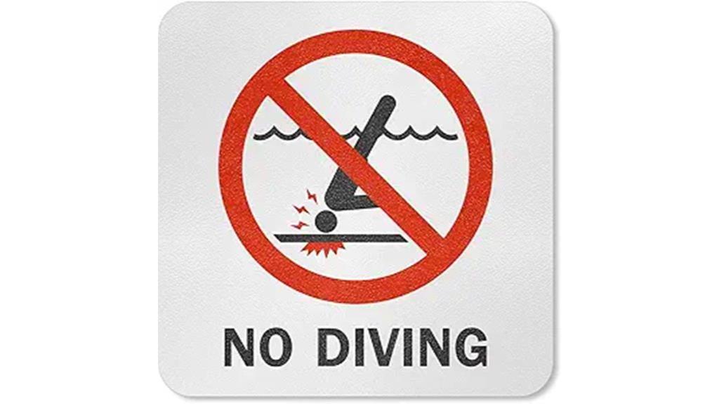 no diving pool sign