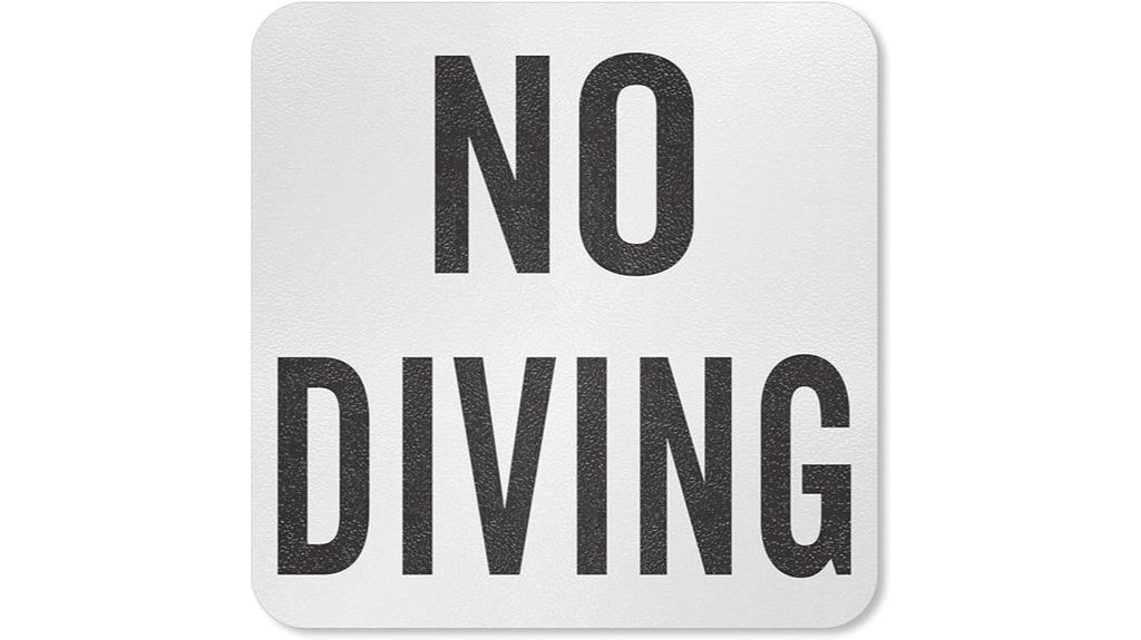 no diving pool sign