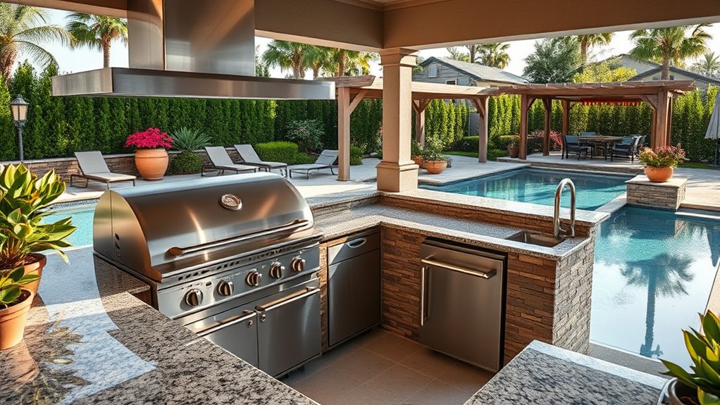 optimal poolside grill placement