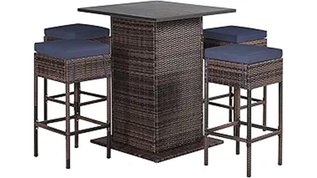 outdoor bar set with cushions