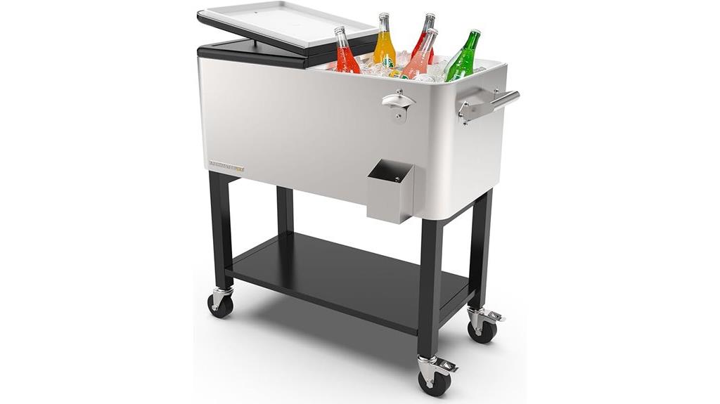 outdoor cooler with basin