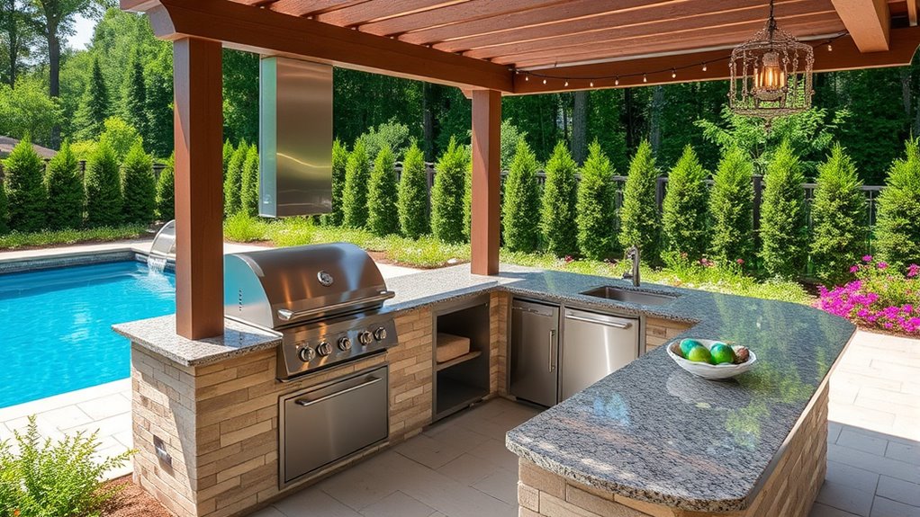 outdoor kitchen enhances backyard entertainment
