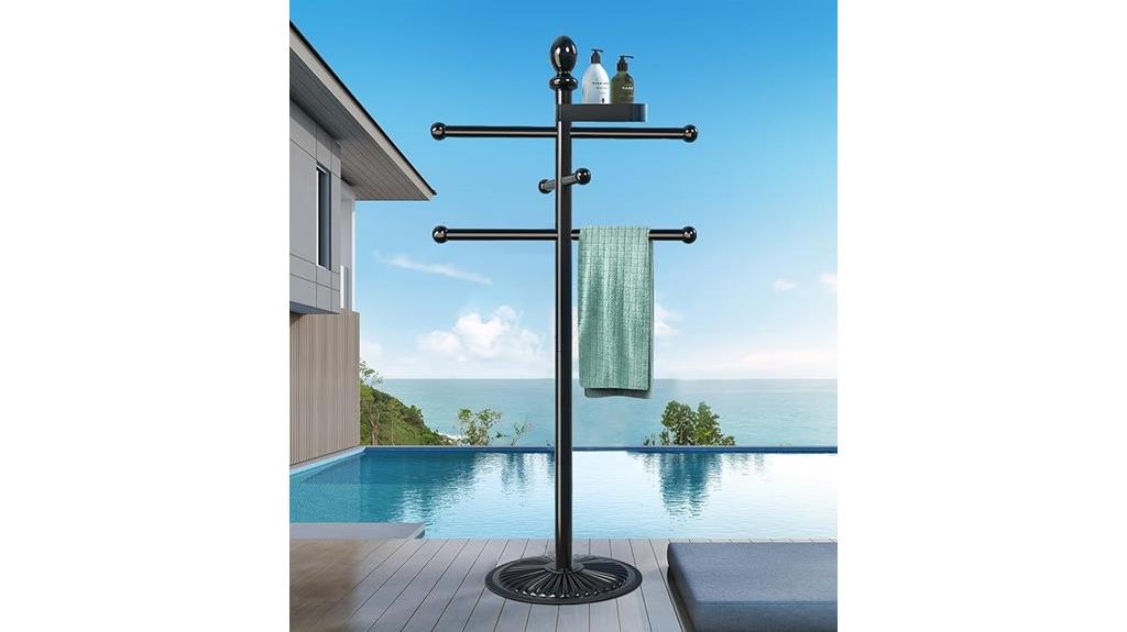 outdoor metal towel rack