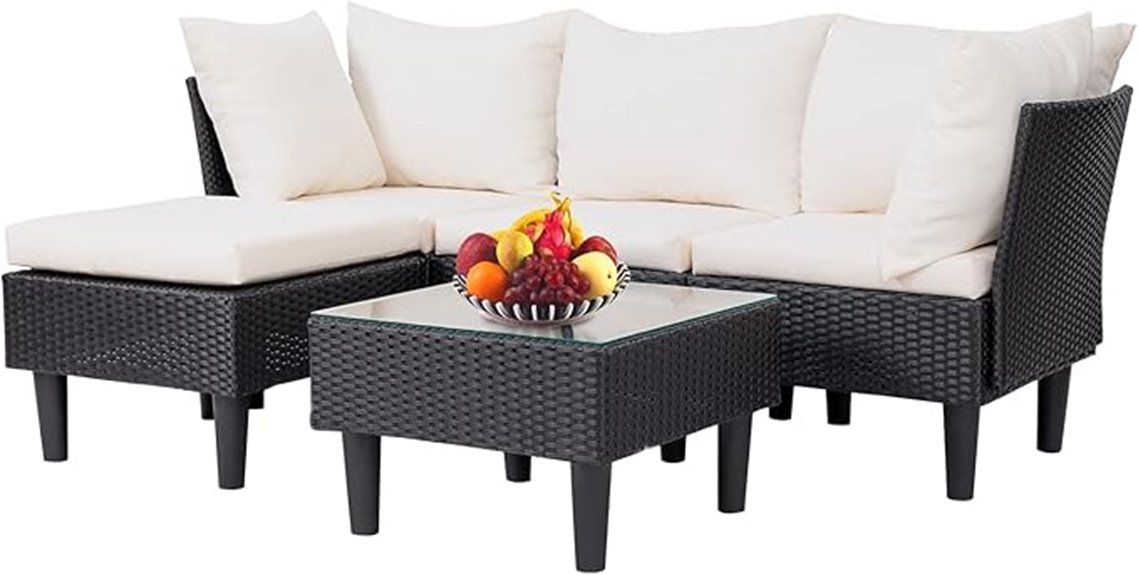 outdoor rattan conversation set